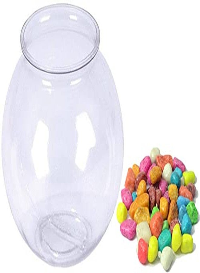 Afast Home Room Decorative Clear Fish Pot/Bowl with Colorful Stone, Glass -A1 - Image 2